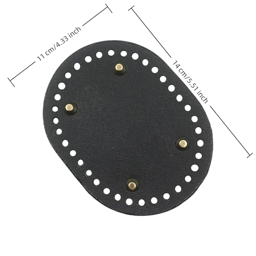 PU Leather Purse Bottom Shaper 3-Pack, 140x110mm Oval Crochet Bag Base with Pre-Punched Holes
