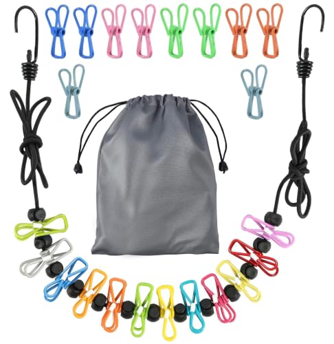 SenseYo Portable Travel Clothesline with 22 Clothespins - Retractable Indoor & Outdoor Laundry Line (Variation 1)