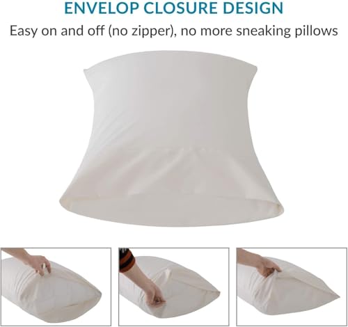 Mattress-Homes Queen Pillowcases Set of 4, Breathable Cotton Bed Covers
