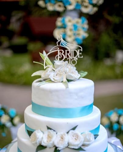 Bride to Be Acrylic Cake Topper Silver for Bridal Shower Engagement
