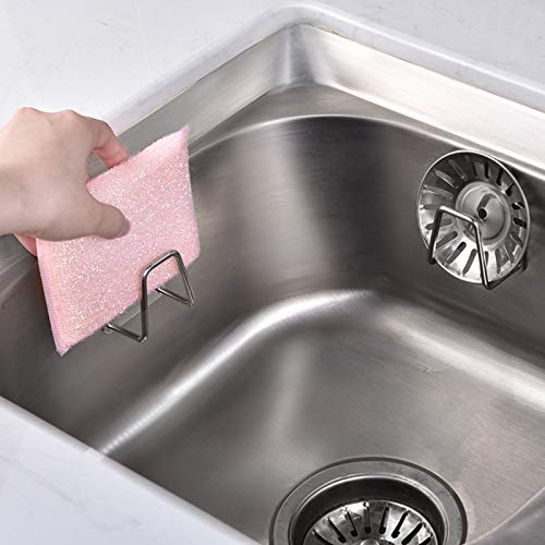 NEXCURIO Stainless Steel Sink Sponge Holder 2 Pack - Rustproof Waterproof Kitchen Organizer