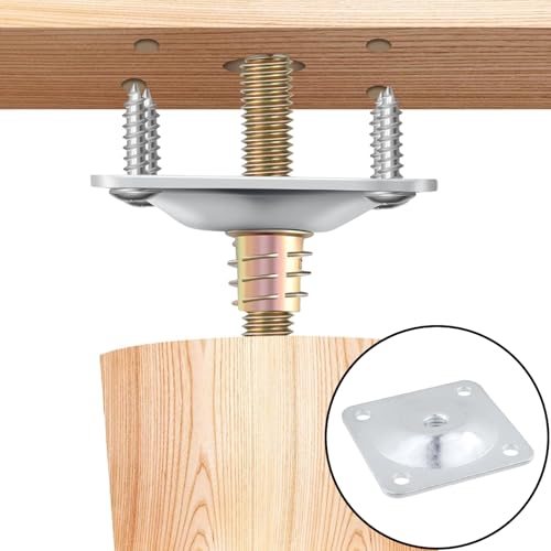 Geesatis 2x2 Inch Leg Mounting Plates - 4 Durable Metal Attachments