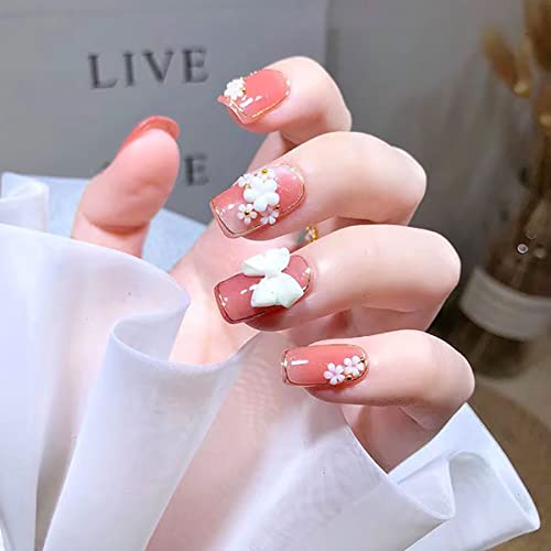 3D Flower Nail Charms with Pearls and Caviar Beads, 400Pcs DIY Manicure