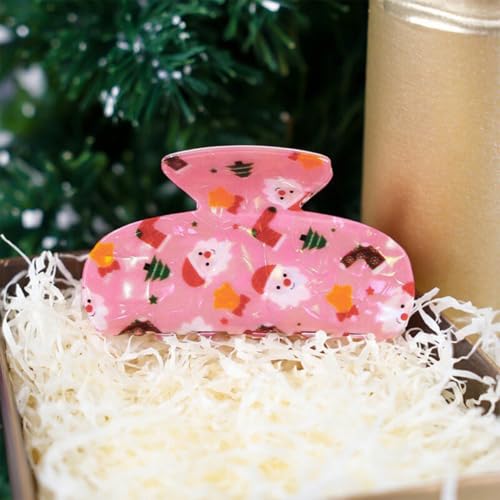 Christmas Hair Claw Clip Cute Santa Claus Acrylic Hair Clamp