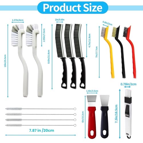 15-Piece Crevice Cleaning Brush Set for Deep Cleaning Gaps