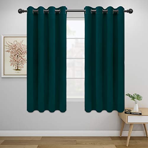 Easy-Going Deep Teal Blackout Curtains, 2 Panels 52x63 in