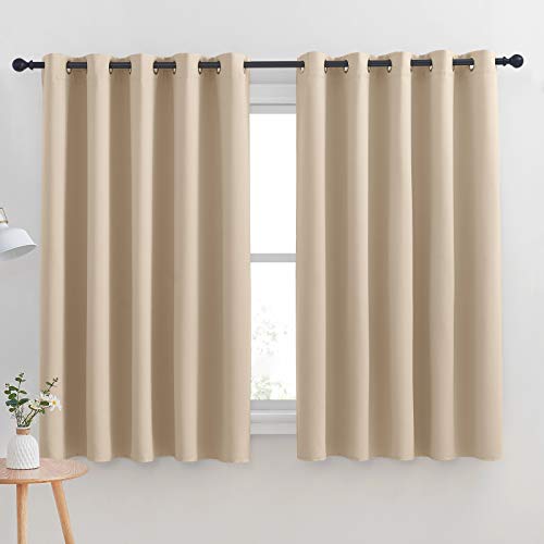 NICETOWN Room Darkening Curtain Panels - Biscotti Beige, 70" x 63" (Pack of 2)