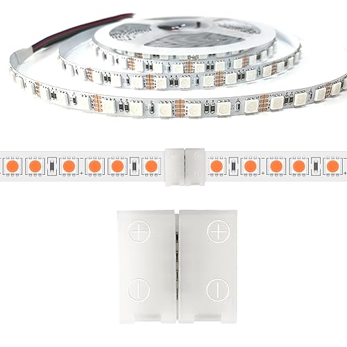 10mm 4-Pin LED Strip Connectors for RGB 5050 Light Strips - 12 Pack