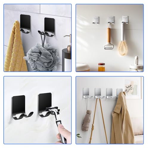 4-Pack Stainless Steel Razor Holder Hooks - Waterproof & Durable