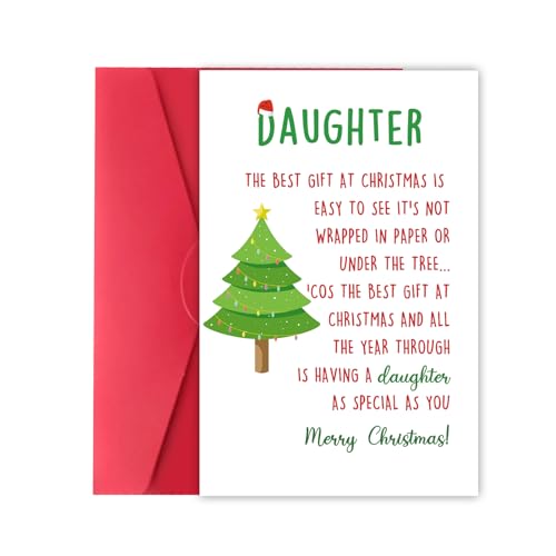 Merry Christmas Card for Daughter - Cute Family Greeting Card