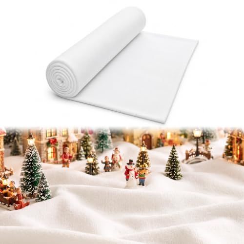 2 Pack Christmas Snow Blanket Roll - 5 x 10 ft Faux Fleece for Holiday Decor - White