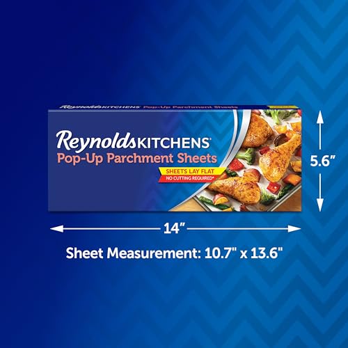 Reynolds Pop-Up Parchment Paper Sheets, 30 Count, Non-Stick, 10.75 x 13.75 in