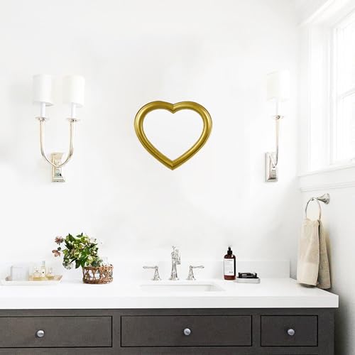 Heart Shaped Mirror - Romantic Gold Wall Decor, 12.6x11in