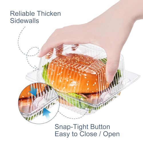 50 Heavy Duty Clear Clamshell Food Containers with Lids