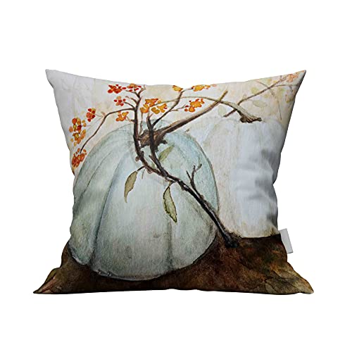 Taysta 20 x 20 Inch White Pumpkin Throw Pillow Cover - Pack of 1