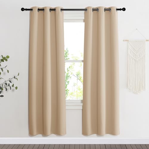 NICETOWN Room Darkening Curtain Panel, 34x72 inch, Biscotti Beige
