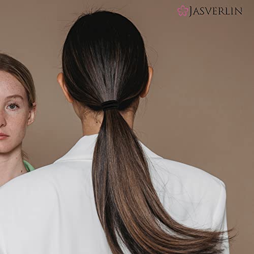 JASVERLIN 5mm Thick Black Hair Ties 48 Pack, No Damage Durable Ponytail Holders