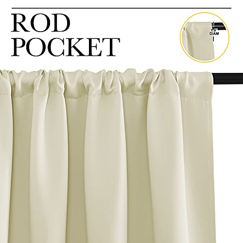 NICETOWN Blackout Kitchen Curtains, Beige 34" x 40", Set of 2 Thermal Panels