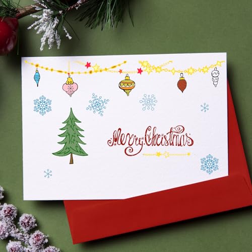 Christmas Clear Stamp Set with Snowflake Tree and Bulb Design - Style 7
