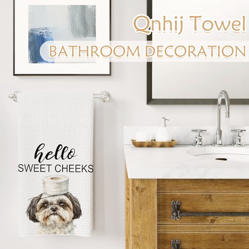 Shih Tzu Bathroom Hand Towel - Hello Sweet Cheeks Decorative 16x24 Inch
