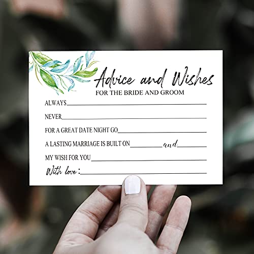 Wedding Advice and Wishes Cards - Pack of 50 for Bridal Showers & Weddings