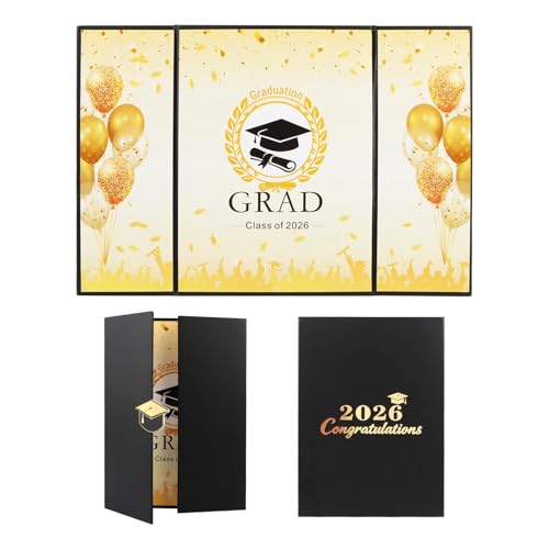 2026 Graduation Guest Book - Black & Gold Sign-In Book