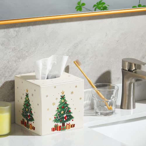 Luxspire Christmas Tissue Box Cover Holder Magnetic Christmas Tree