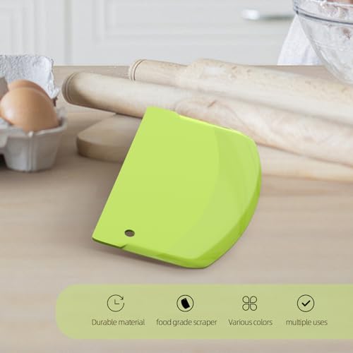 CEWIFO 4-Pack Flexible Dough Scrapers - BPA-Free & Easy to Clean