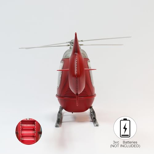 Animated Christmas Snow Globe with Helicopter, Lights & Glitter Scene