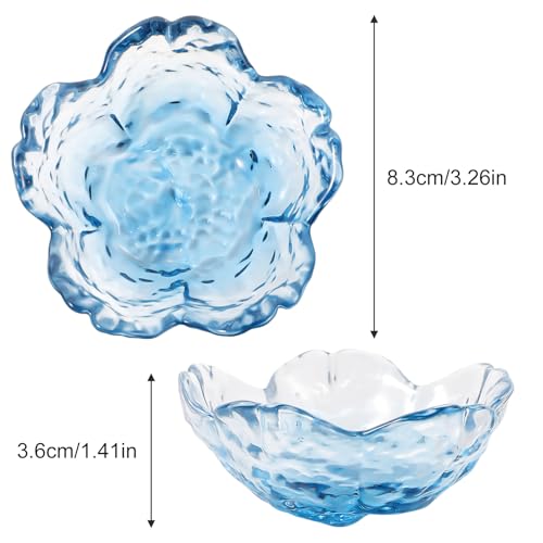 Qianyu Blue Flower Glass Ring Dish – Aesthetic Trinket Tray & Key Bowl