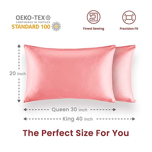 Sleep Zone Satin Pillowcase Set of 2 - Ultra Soft & Cooling 20x40 Inches