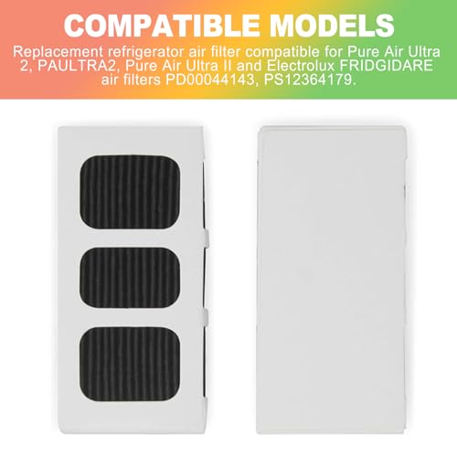 ZukoCert Refrigerator Air Filter 6 Pack - Compatible with Frigidaire Pure Air Ultra 2 & Electrolux 242047805