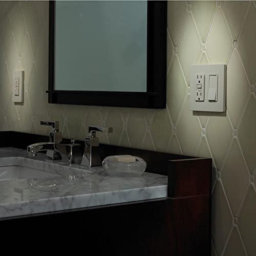 Lutron Claro 2-Gang Screwless Wallplate for Decorator Switches, Light Almond