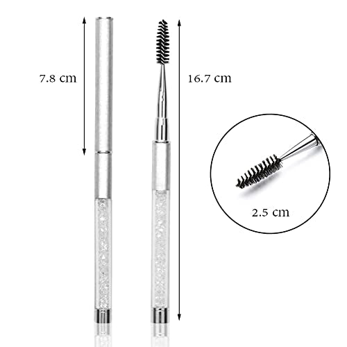 SKYPIA Mascara Brush and Eyelash Comb with Cap White