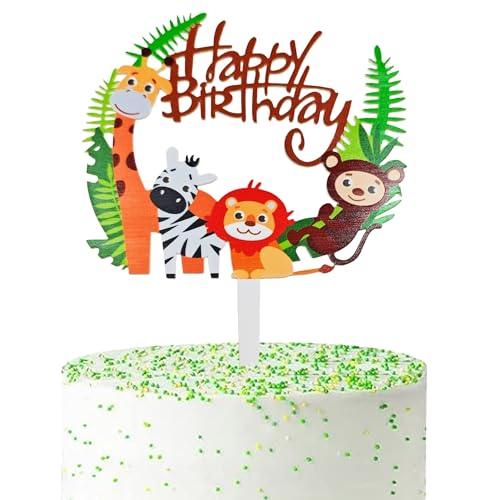 Jungle Animal Cake Topper - Wildlife Birthday Decoration