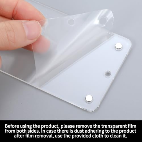 2Pcs Magnetic Car Photo Holder - Acrylic Rear View Mirror Frame