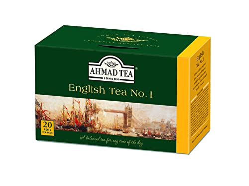 Ahmad Tea English Tea No. 1 Black Tea Bags - 20 Count, Award-Winning, Subtle Bergamot Flavored