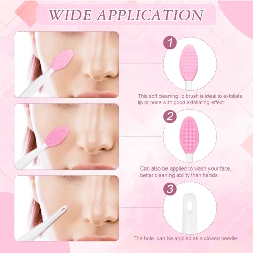 Patelai 30 Pcs Double-Sided Silicone Lip Scrubber & Exfoliator Brushes