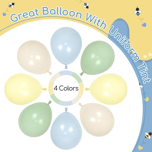 137pcs Dusty Blue and Yellow Balloon Garland Kit for Parties