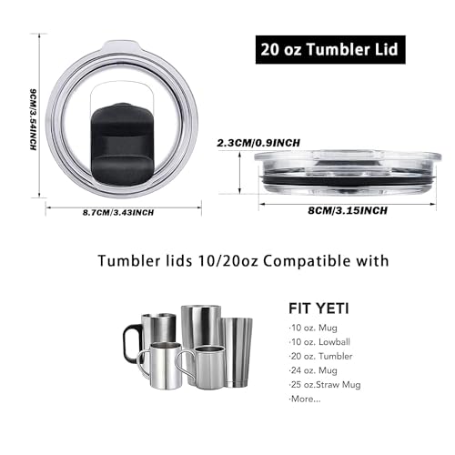 20 oz Magnetic Spill Proof Tumbler Lid - Compatible With Yeti Rambler replacement lid, zark Trail,Old Style Rtic Replacement Lid (2 Pack)