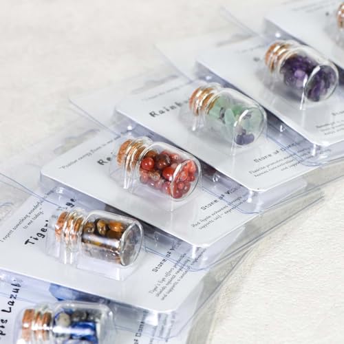 Crystal Wishing Bottle Set with Clear Quartz, Amethyst & More