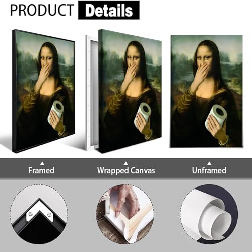 Funny Vintage Woman Portrait Canvas Wall Art for Bathroom