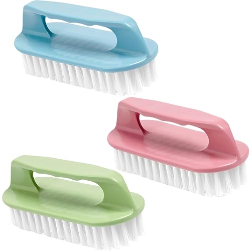 Ganganmax Heavy Duty Scrub Brush Set - 3 Pack Stiff Bristle Scrubber