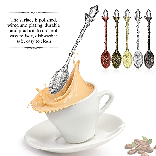 Honoson Vintage Crystal Coffee Spoon Set 50 Pieces - Retro Teaspoons, Elegant Tableware