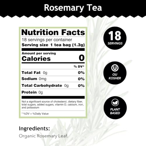 Buddha Teas Organic Rosemary Tea - Herbal Caffeine-Free Tea, 18-Count