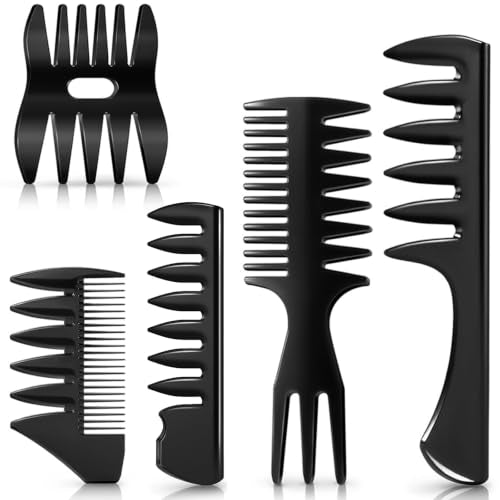 5-Piece Wide Tooth Comb Set for Men Hair Styling and Volume