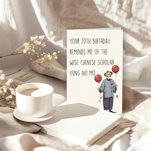 Funny 70th Birthday Card with Envelope for Men & Women