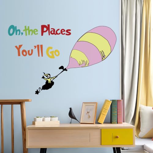 Colorful Inspirational Quote Wall Decal for Kids - 'Oh, the Places You'll Go'