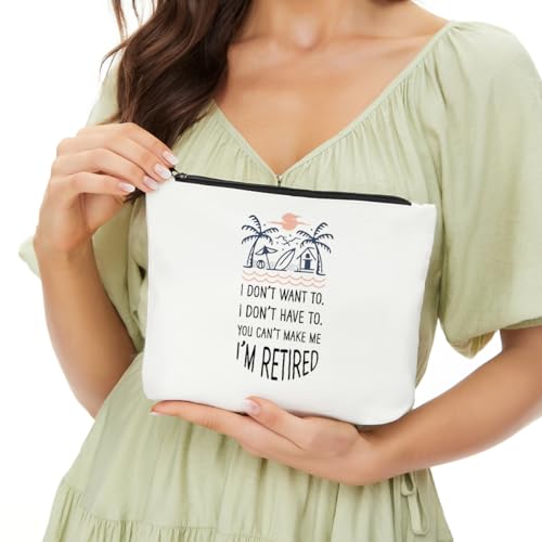 Retirement Makeup Bag Cotton Travel Toiletry Pouch for Women Coworker