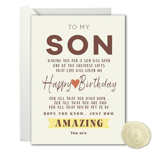 Funny Birthday Card for Son - Premium 5.9x8.3 Inch Card